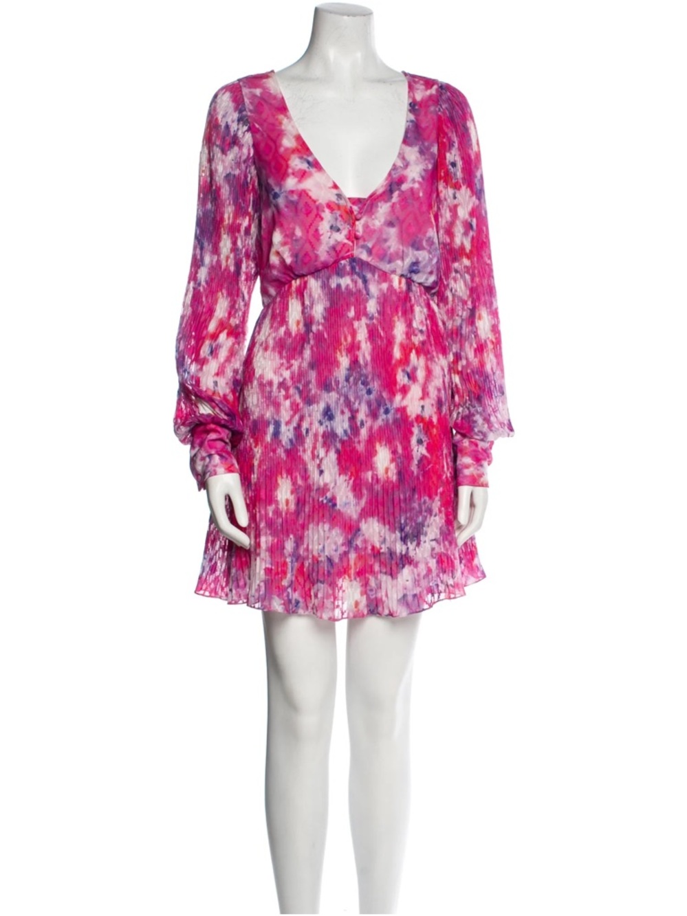 Rococo Sand Hikari Mini Dress XS NWT Pink Tie Dye Pleated Boho